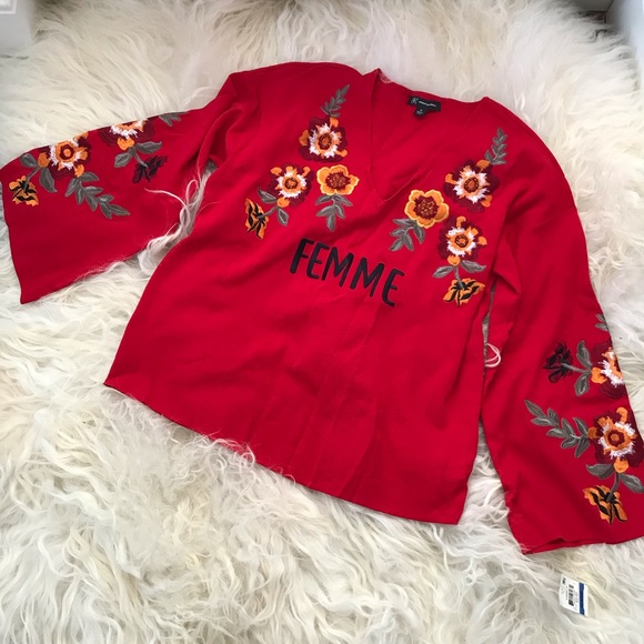 Inc International Concepts Top Embroidered Floral - Picture 2 of 8